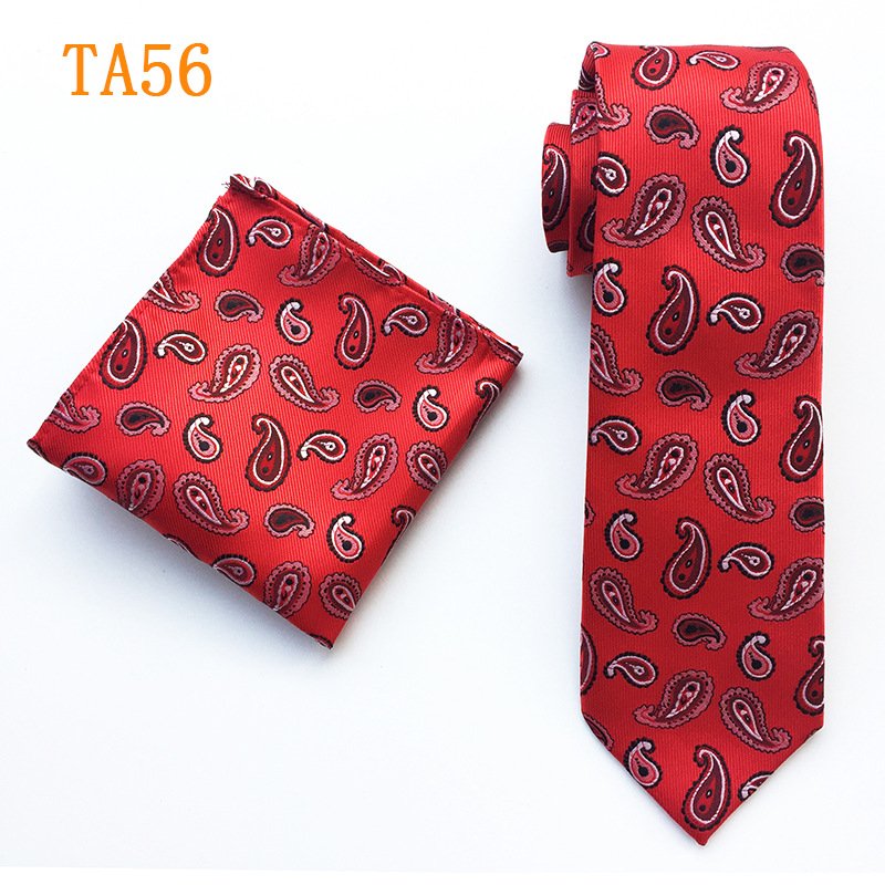 Paisley necktie hanky set , polyester tie pocket square set for men