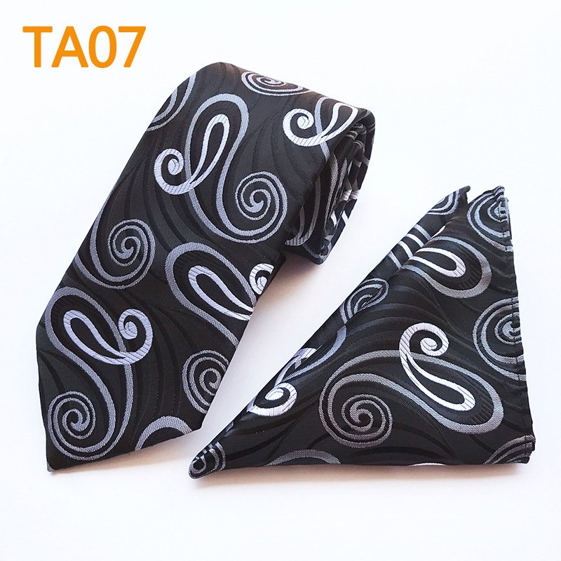 Paisley necktie hanky set , polyester tie pocket square set for men