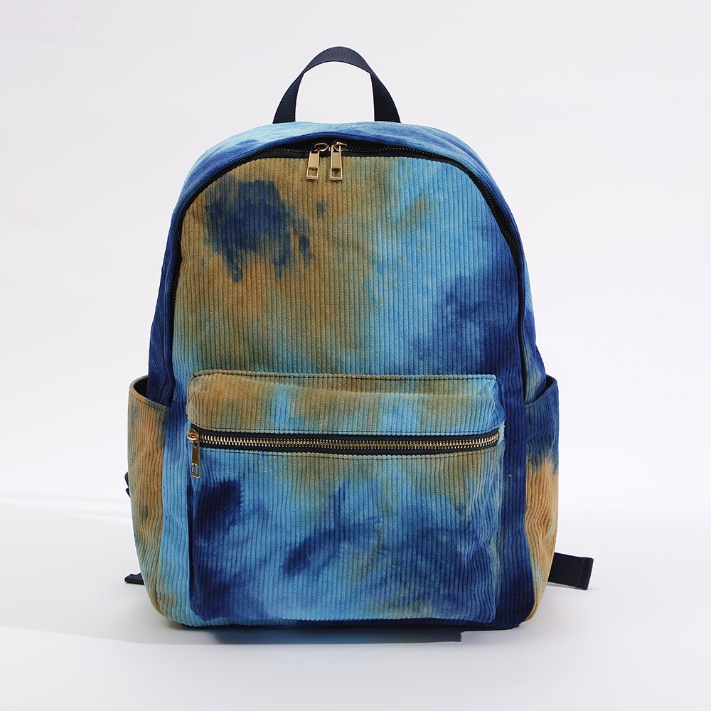 Keymay New Design Women Student Mommy Baby Diaper Bike Toy Bag Laptop Tie Dye Double Shoulder Strap Women Backpack