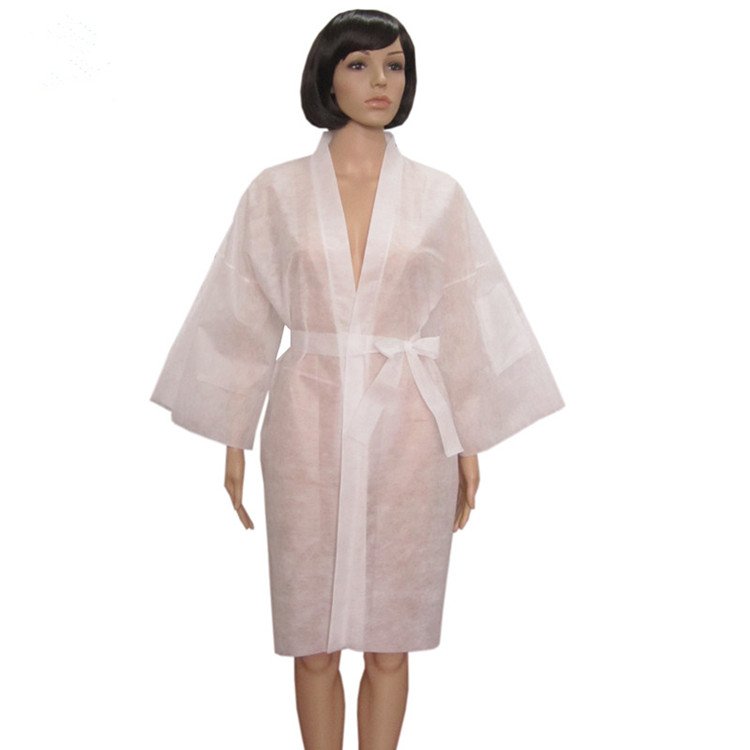 Professional Manufacturer White Disposable Paper Massage Suits Salon Gown Bathrobe for Beauty Center
