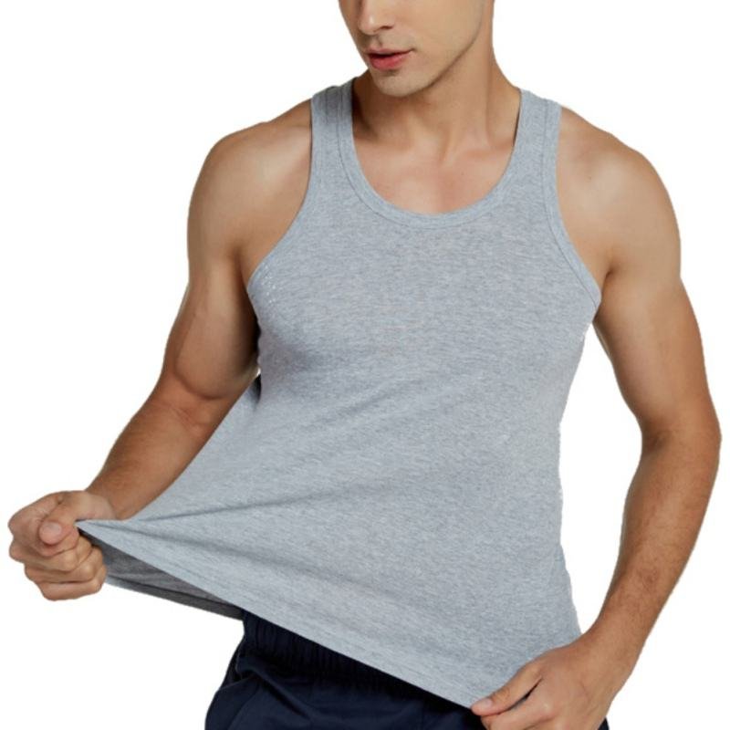 2023 Warehouse high quality 100% cotton plain men's tank top for custom logo