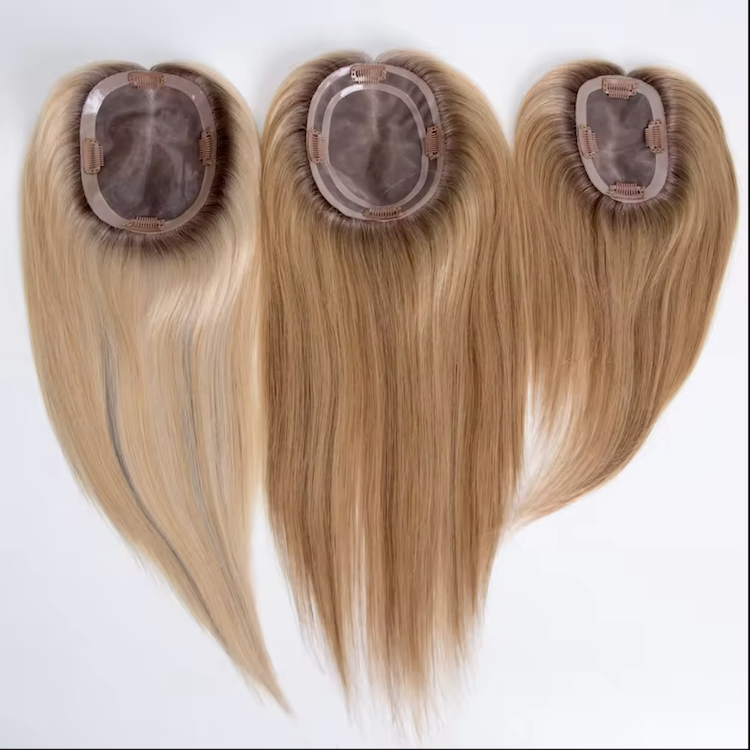 5.5''x6'' 3''x5'' Mono Base Hair Topper for Women Real Human Hair European Blonde Hair Toppers