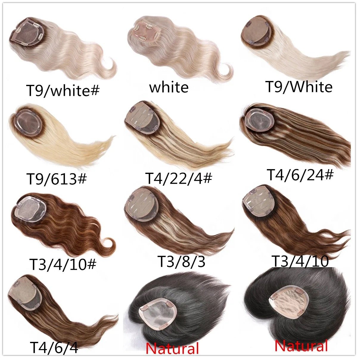 5.5''x6'' 3''x5'' Mono Base Hair Topper for Women Real Human Hair European Blonde Hair Toppers