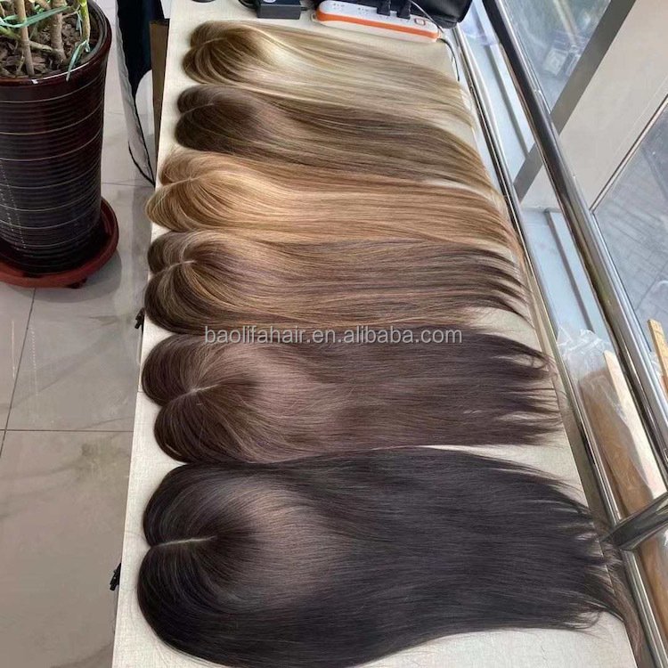 5.5''x6'' 3''x5'' Mono Base Hair Topper for Women Real Human Hair European Blonde Hair Toppers