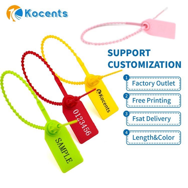 PTS-009 Customizable Printed Text Logo Stretchable Plastic Seal