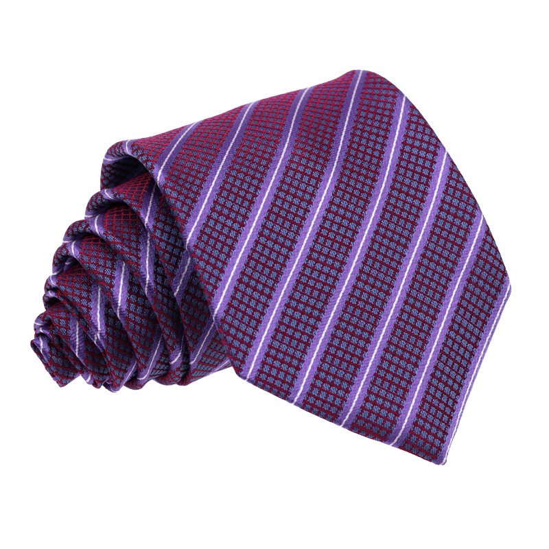 2024 Factory wholesale classic business men's 8cm striped jacquard polyester mens tie for suits