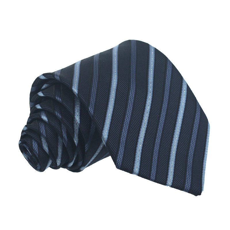 2024 Factory wholesale classic business men's 8cm striped jacquard polyester mens tie for suits