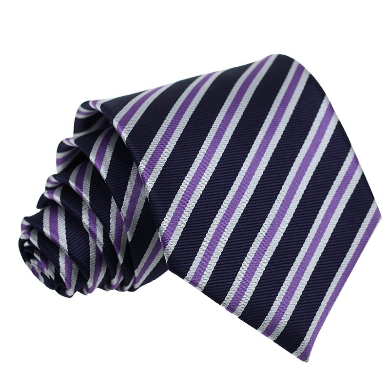 2024 Factory wholesale classic business men's 8cm striped jacquard polyester mens tie for suits