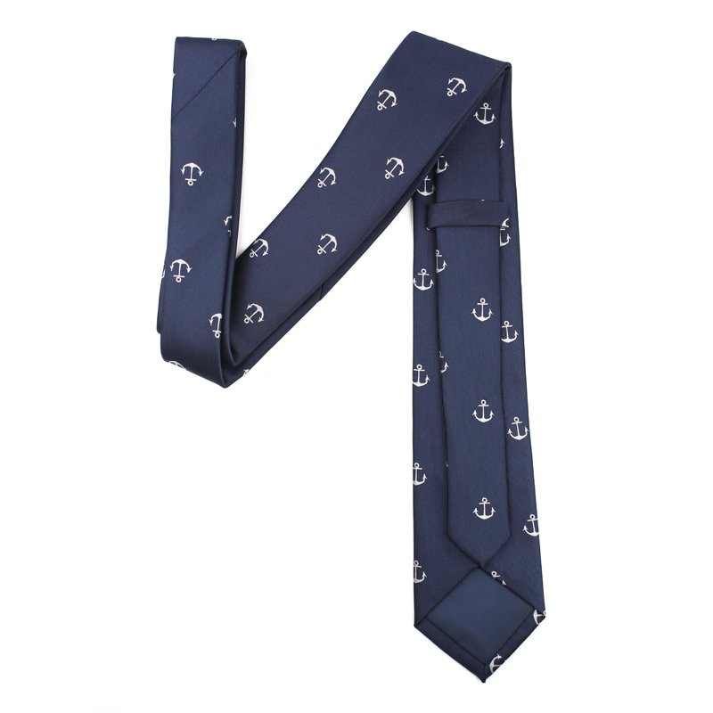 Manufacture Handmade Custom Anchor Pattern Woven Neckties Suit Part Neck Tie For Men