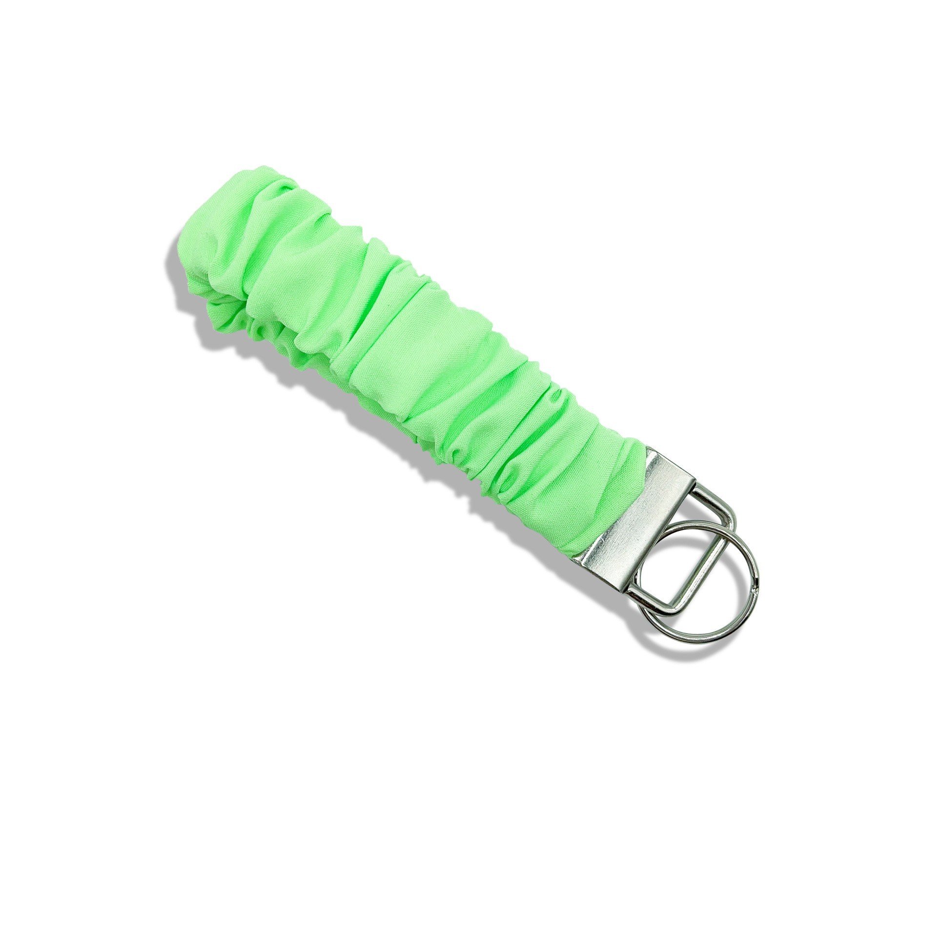 New Design Macaroon Color Elastic Wristband Bracelet Keychain Soft Stretchy Strap Polyester Fabric Bag Car Keychain Gifts Girls