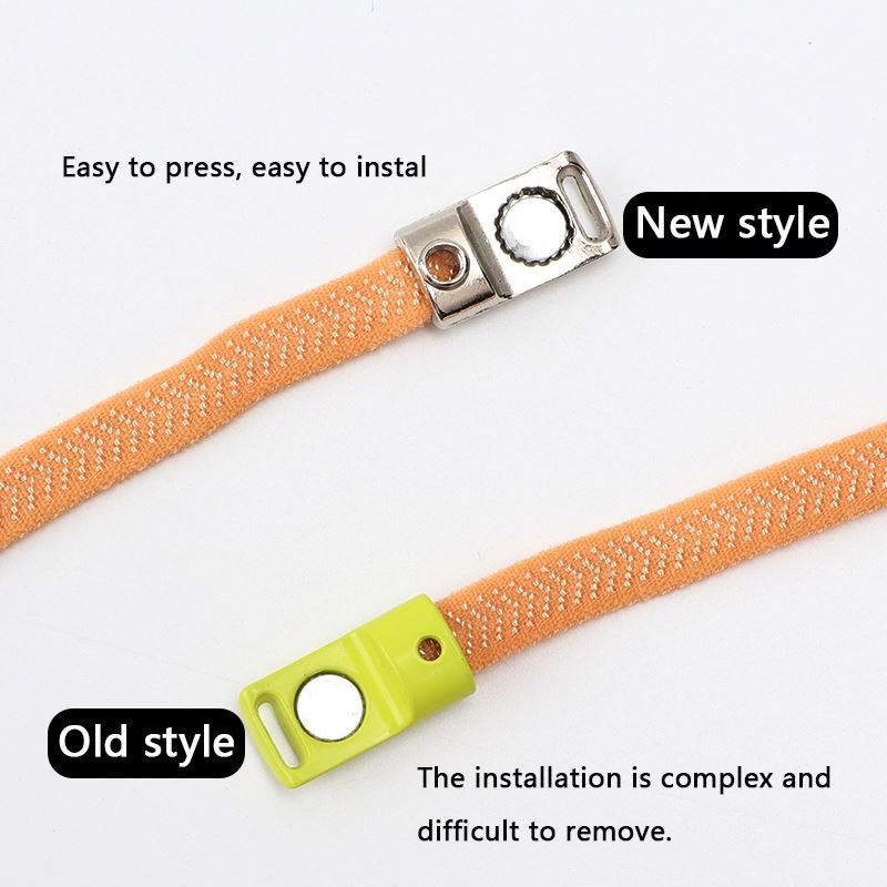 Creative Flat Elastic Shoelaces Metal Quick Magnetic Shoe Closures Lock Easy Lazy shoelaces No Tie Magnetic Buckle Shoelaces