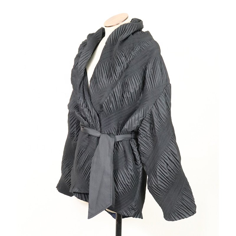 Pleated cardigan spring and autumn new trend thick high-end women's top wholesale fashion versatile women's wear