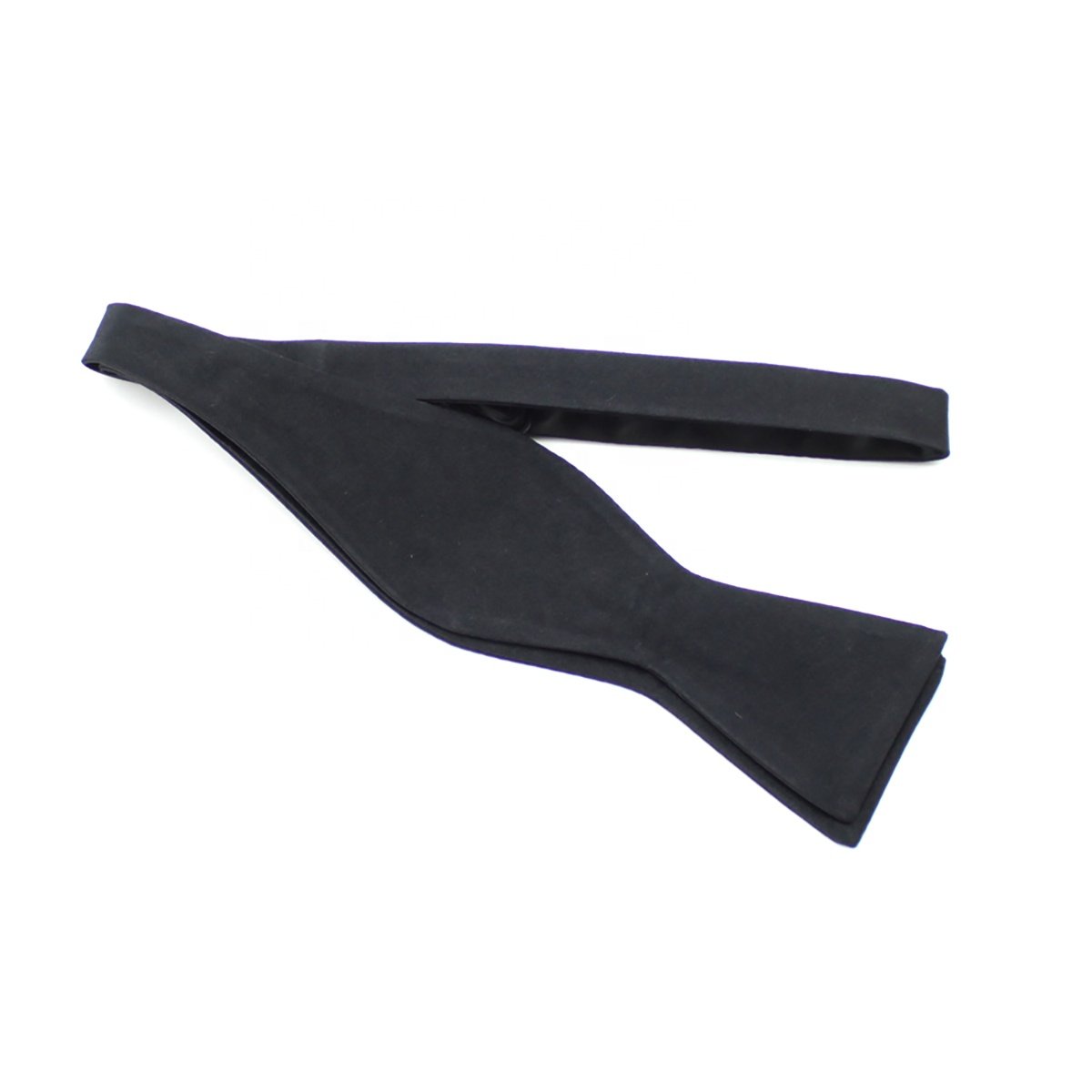 Mens Fashion Wholesale Bowtie Gentleman Adjustable Detachable Solid Color Black Silk Woven Satin Self Tie Tuxedo Bow Ties