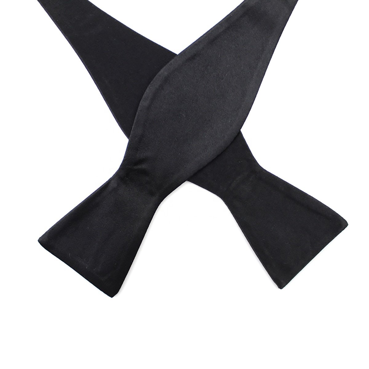 Mens Fashion Wholesale Bowtie Gentleman Adjustable Detachable Solid Color Black Silk Woven Satin Self Tie Tuxedo Bow Ties