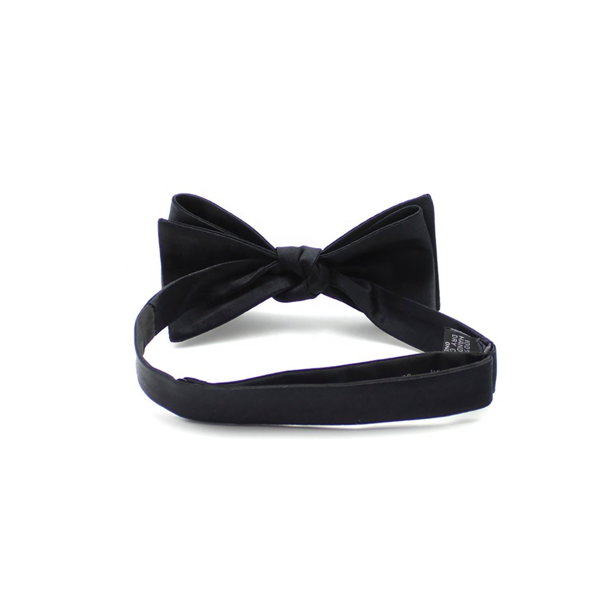 Mens Fashion Wholesale Bowtie Gentleman Adjustable Detachable Solid Color Black Silk Woven Satin Self Tie Tuxedo Bow Ties