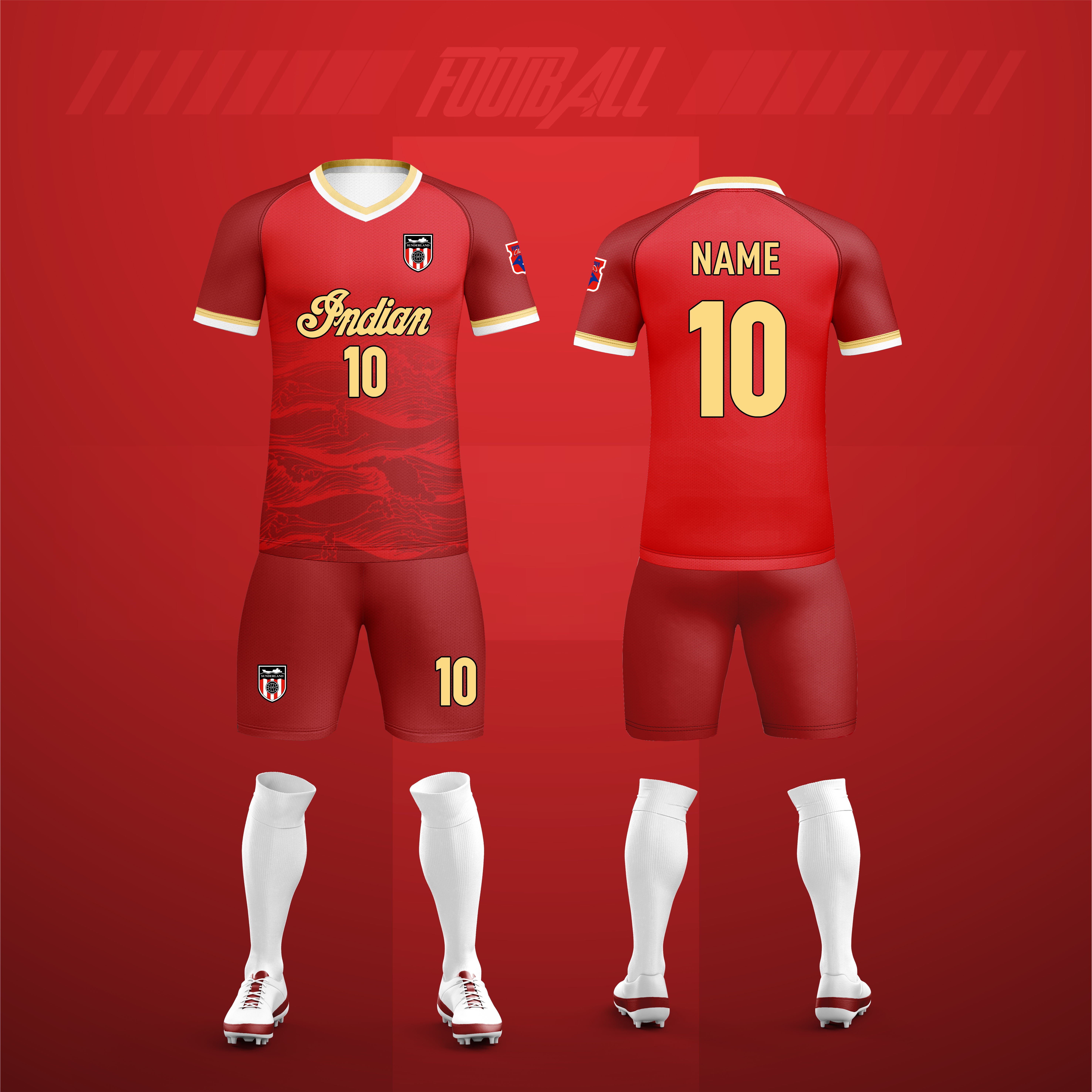 Custom Rib Design Sublimation Football Shirts 100% Polyester Embroidery Logo Vintage Football Shirt Team Sport Football t-Shirt