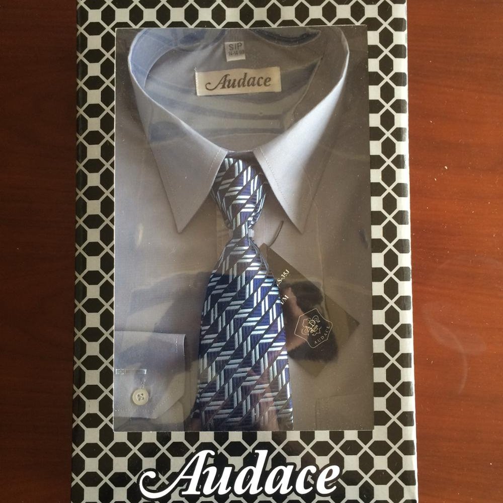 Window box packing Men's shirt with Tie