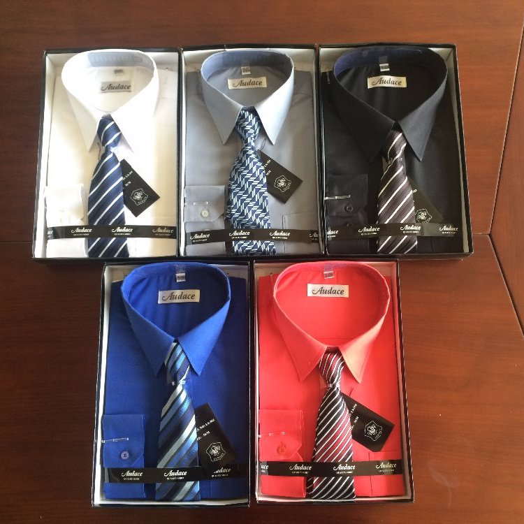 Window box packing Men's shirt with Tie