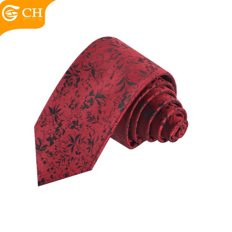 Factory Designer Red Win Import Polyester Solid Neckties American Leader Stylish Red Custom Logo Tie