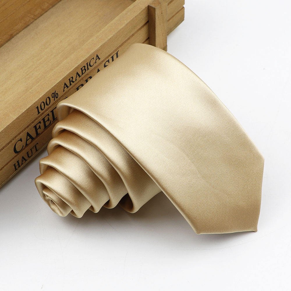 Mens Accessories Wedding Party 6cm Polyester Neck Ties Gravatas Solid Color Skinny Satin Plain Necktie