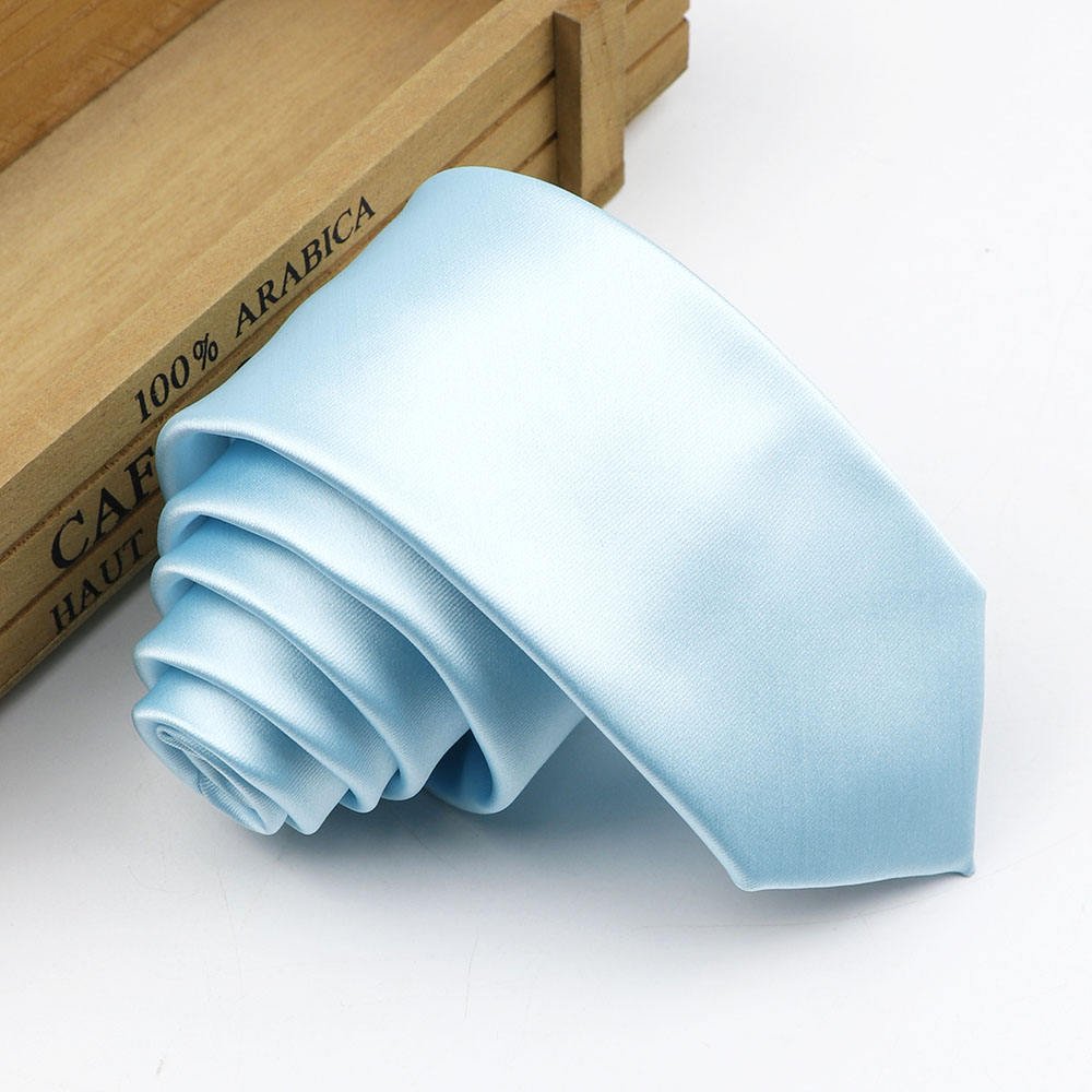 Mens Accessories Wedding Party 6cm Polyester Neck Ties Gravatas Solid Color Skinny Satin Plain Necktie