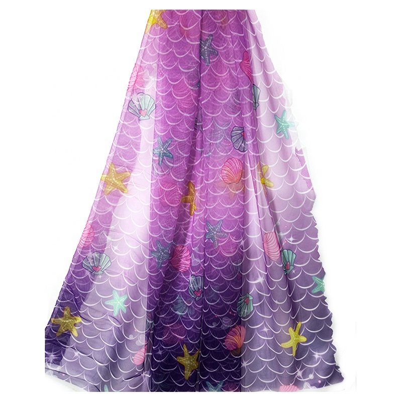 Yaqixin textile Fish scale pattern tie-dye super soft printed fabric children's dress fabric