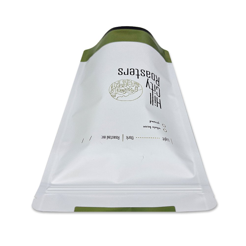 Custom Printed Logo 340g Stand Up Pouch Matte White Coffee Bag with Valve