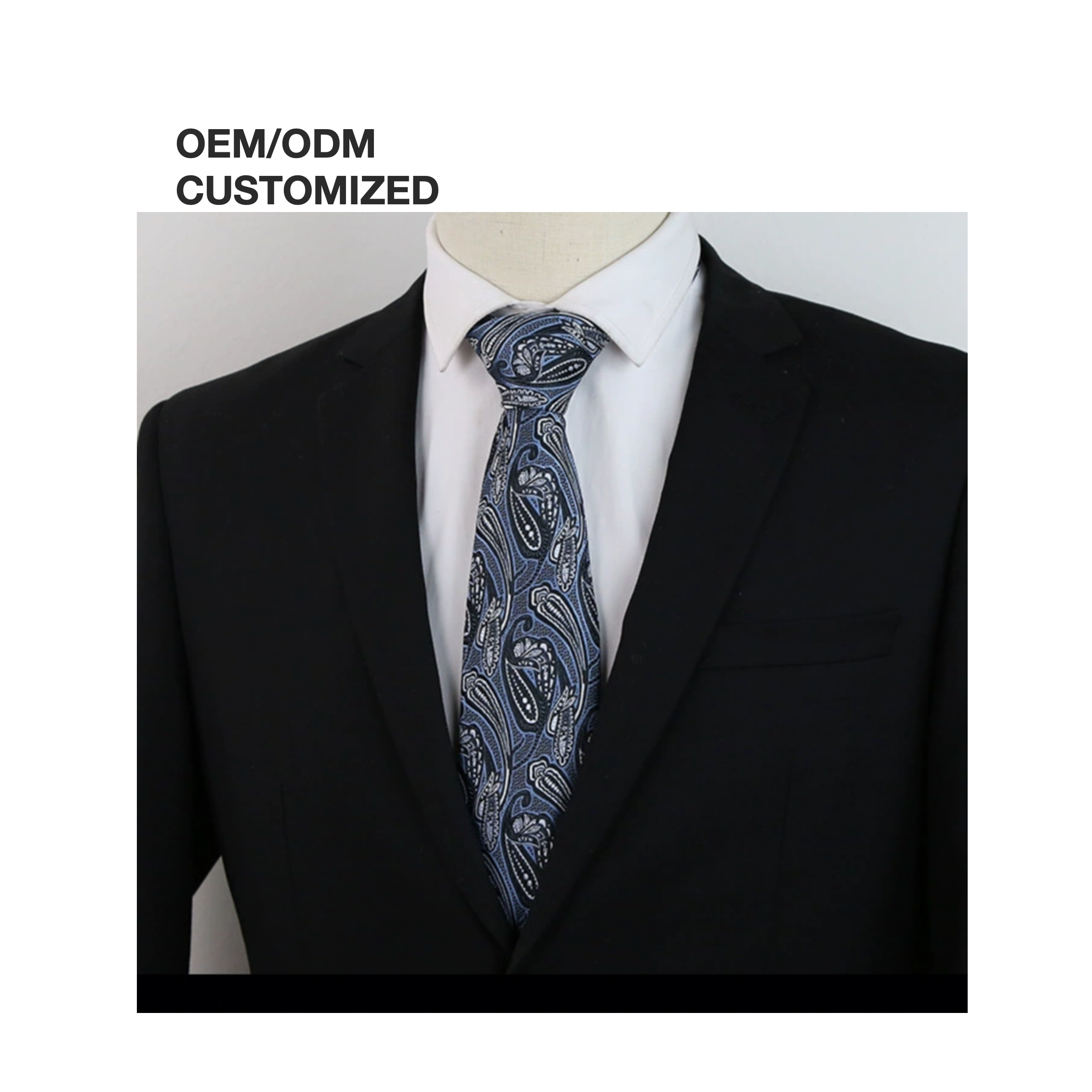 Various Designs Blue Pattern Jacquard Neck Ties Luxury Silk Tie