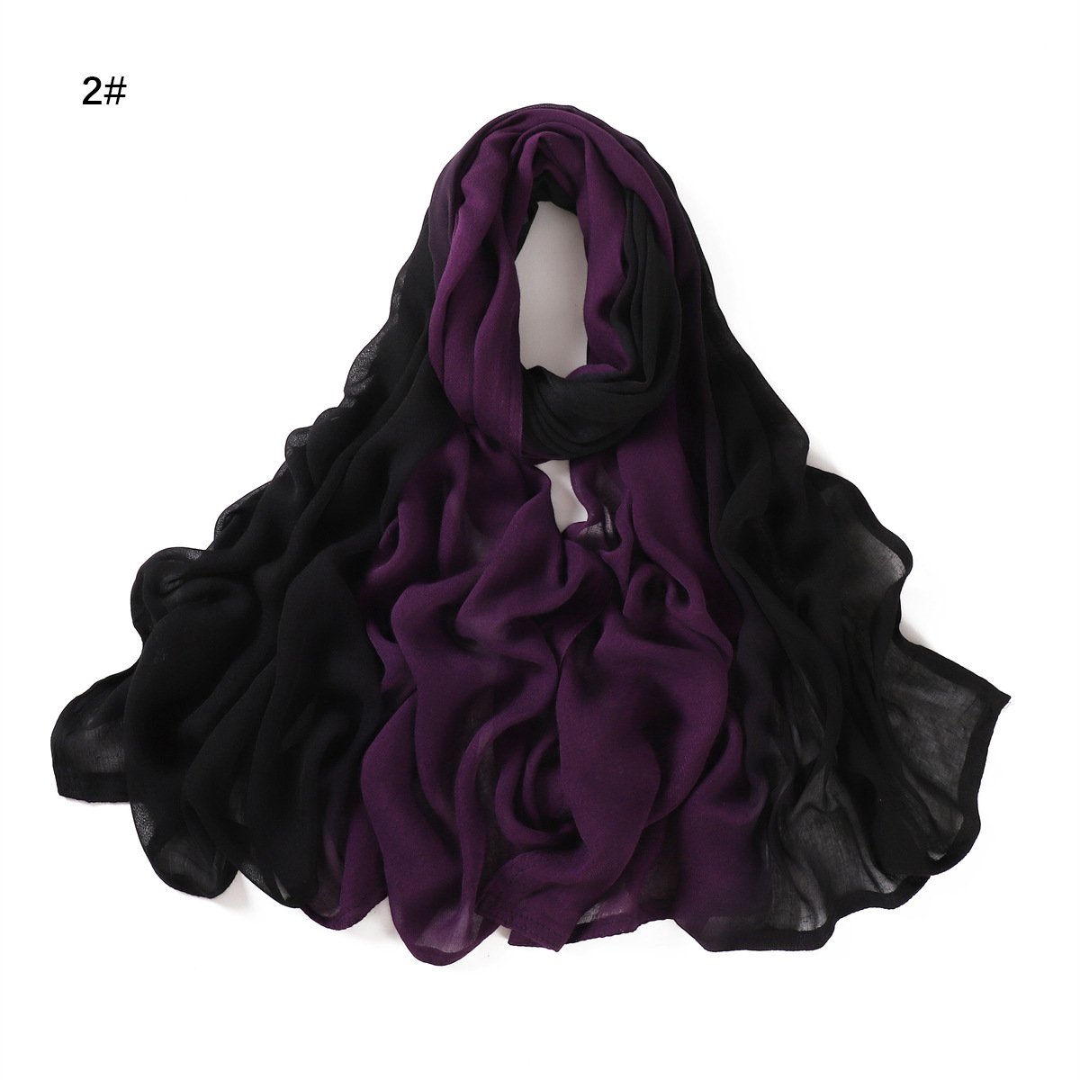 Wholesale Ombre Ombre Modal Hijab Scarf Cotton Viscose Rayon Modal Woven Shawl Voile Chiffon Wrap Shawls Tie Dye Hijab Voile