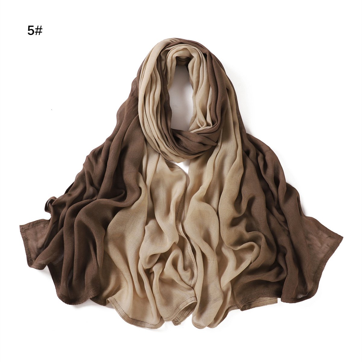Wholesale Ombre Ombre Modal Hijab Scarf Cotton Viscose Rayon Modal Woven Shawl Voile Chiffon Wrap Shawls Tie Dye Hijab Voile