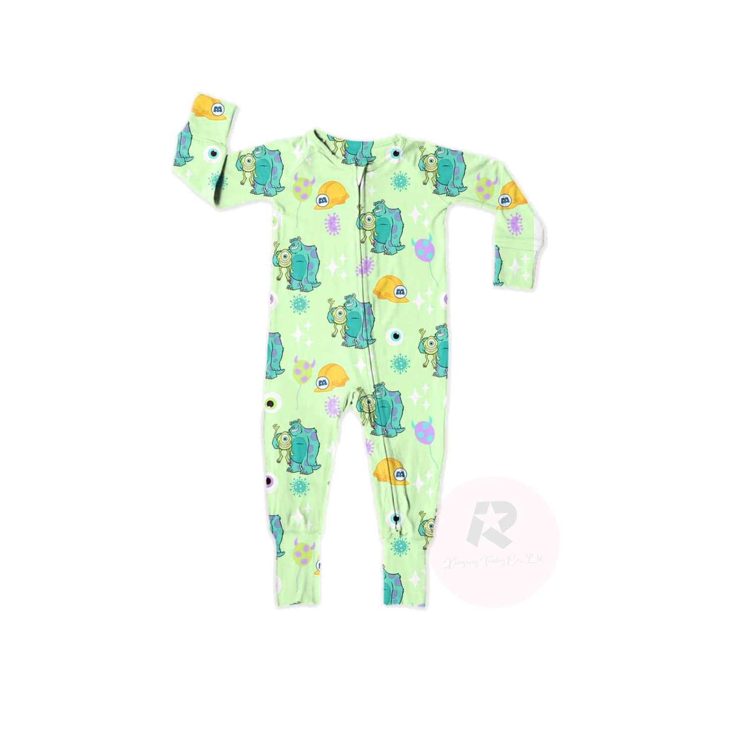 Flowers and Animals Cotton bamboo newborn clothes Custom organic baby bamboo romper with solid footie