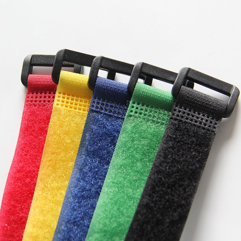 Factory Custom Self Adhesive Reusable Plastic Buckle Hook And Loop Strap With Logo