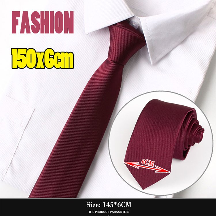 Celebrity Slim Skinny Fashion Black Red Solid Men's Ties for Weddings Grooms