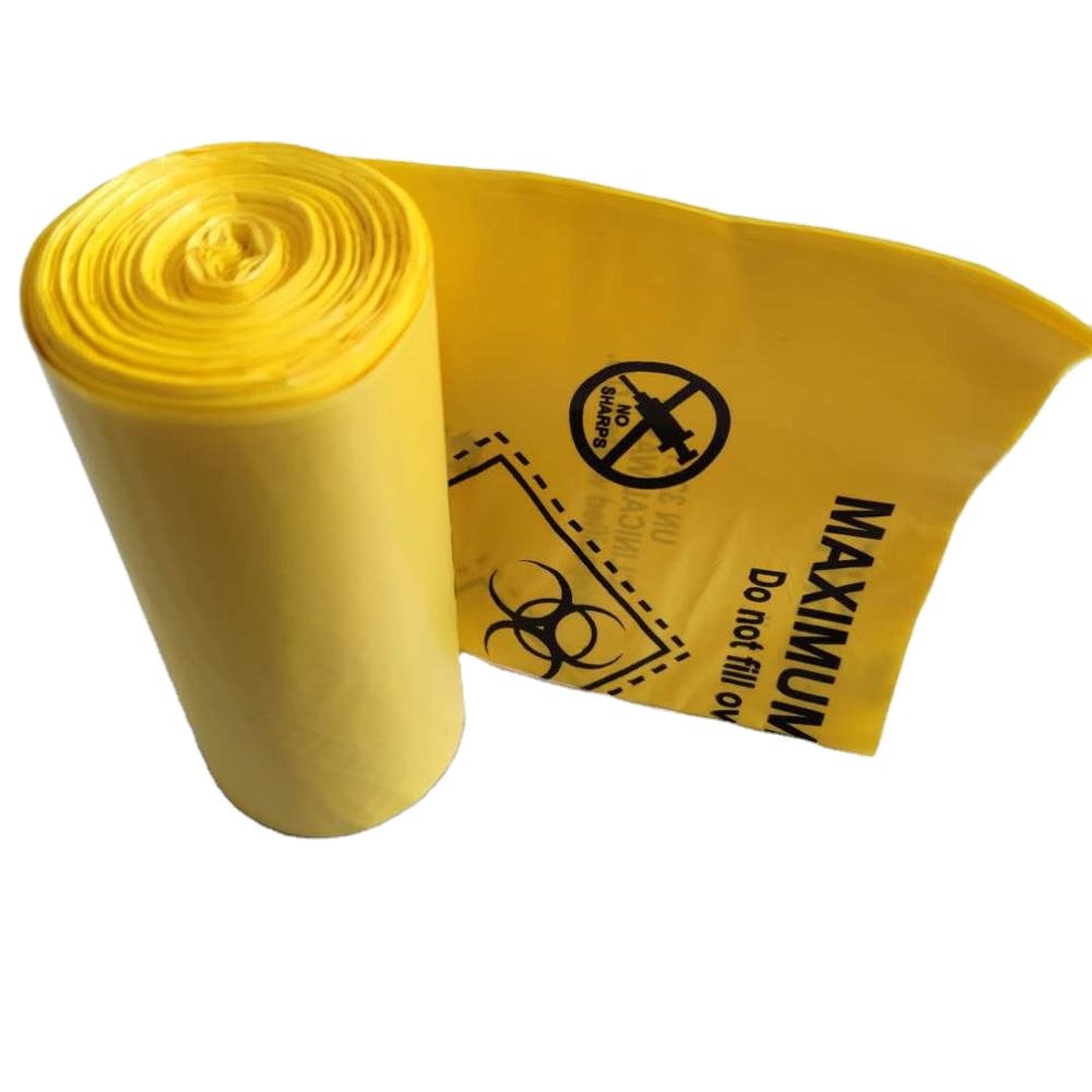 Machine made household logo printed medical waste 13 gallon biodegradable garbage bags big small size orange garbage bins bags