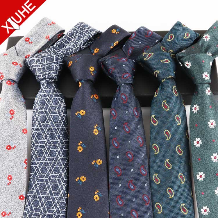 Hot Saling Fashion Tie Silk Green Wholesale Floral Necktie Woven Jacquard Polyester Mens Tie For Business