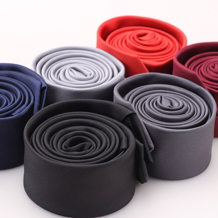 Custom logo Korean narrow necktie wedding fashion student casual small tie Black 5CM groom tie men's necktie