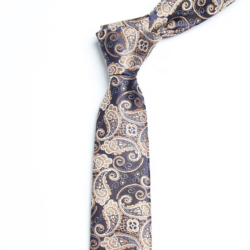 Wholesale Mens Paisley Design Floral Neck Tie High Quality Luxury Ties Gold Neckties For Men Business