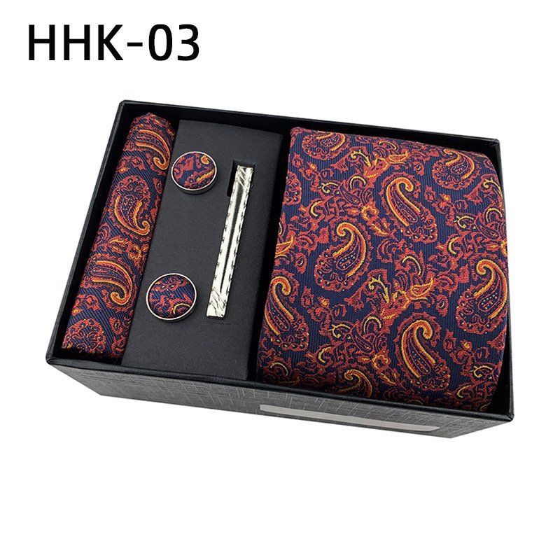 Classic Stripe Men Ties and Hanky Set Custom Neckties with Pocket Squares Tie Clip Pocket Square and Cufflink Set in Gift Box