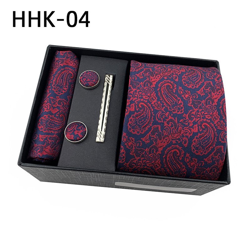 Classic Stripe Men Ties and Hanky Set Custom Neckties with Pocket Squares Tie Clip Pocket Square and Cufflink Set in Gift Box