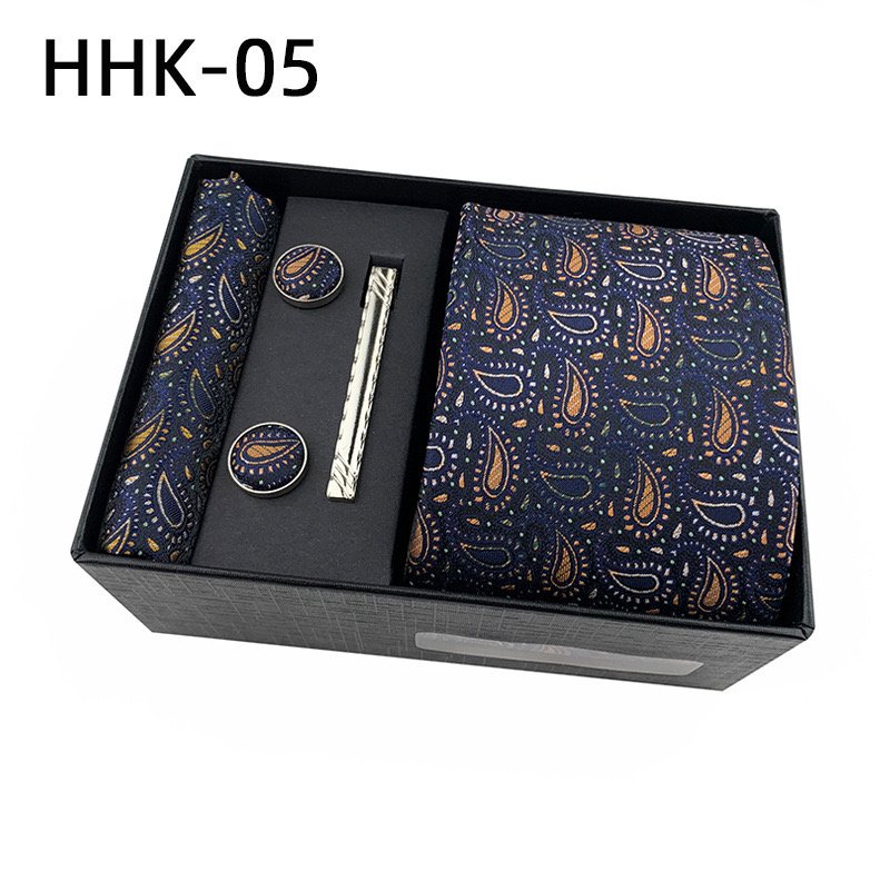 Classic Stripe Men Ties and Hanky Set Custom Neckties with Pocket Squares Tie Clip Pocket Square and Cufflink Set in Gift Box