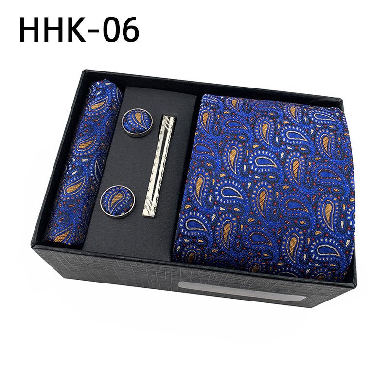 Classic Stripe Men Ties and Hanky Set Custom Neckties with Pocket Squares Tie Clip Pocket Square and Cufflink Set in Gift Box