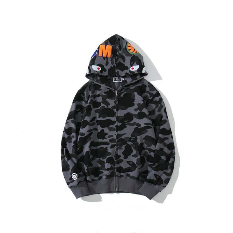 Original Edition 100% Cotton Bapees Hoodie Unisex 3d Shark Camo Zip Streetwear Hip Hop Style Sweatshirt For Men And Women