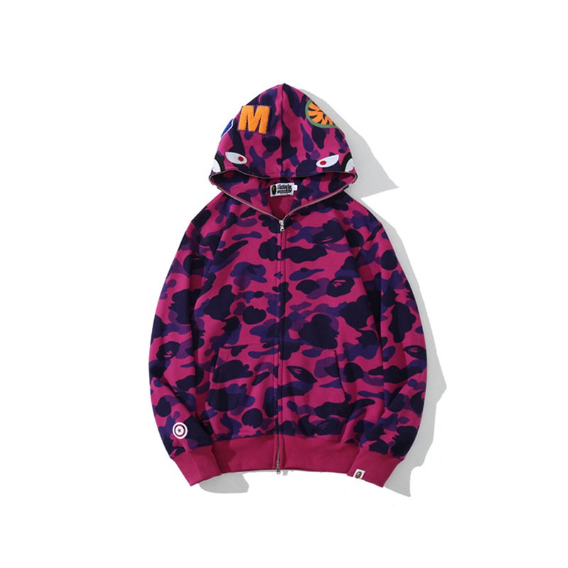 Original Edition 100% Cotton Bapees Hoodie Unisex 3d Shark Camo Zip Streetwear Hip Hop Style Sweatshirt For Men And Women