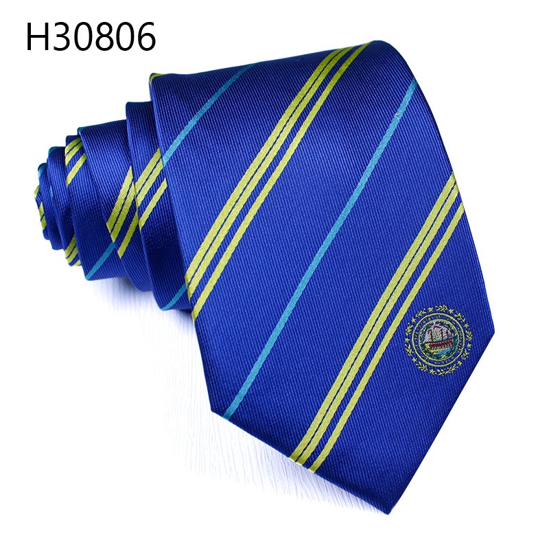 custom Skinny Fashion blue strip silk wedtie Mens Neckties business tie