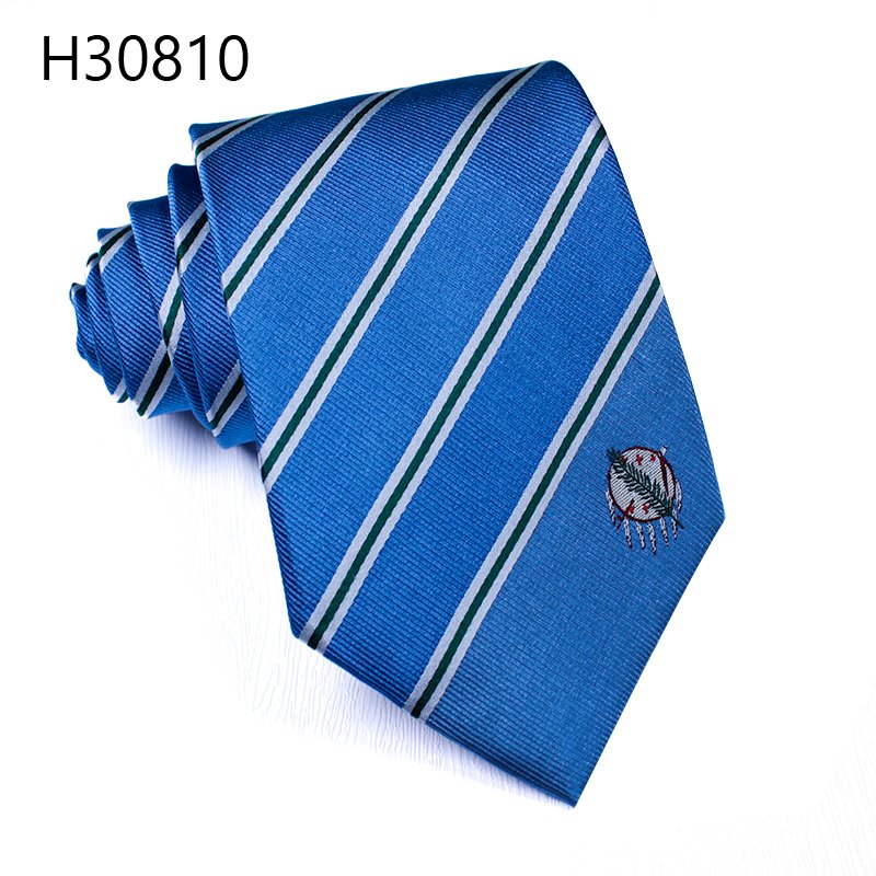 custom Skinny Fashion blue strip silk wedtie Mens Neckties business tie