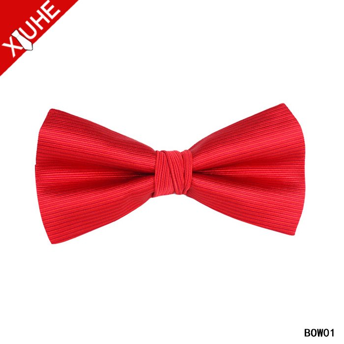 Lower MOQ Wholesale Bright Color Polyester Yarn dyed Mens Ready Bow Ties For Party