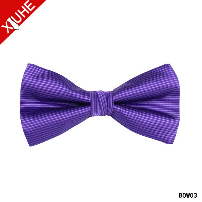 Lower MOQ Wholesale Bright Color Polyester Yarn dyed Mens Ready Bow Ties For Party