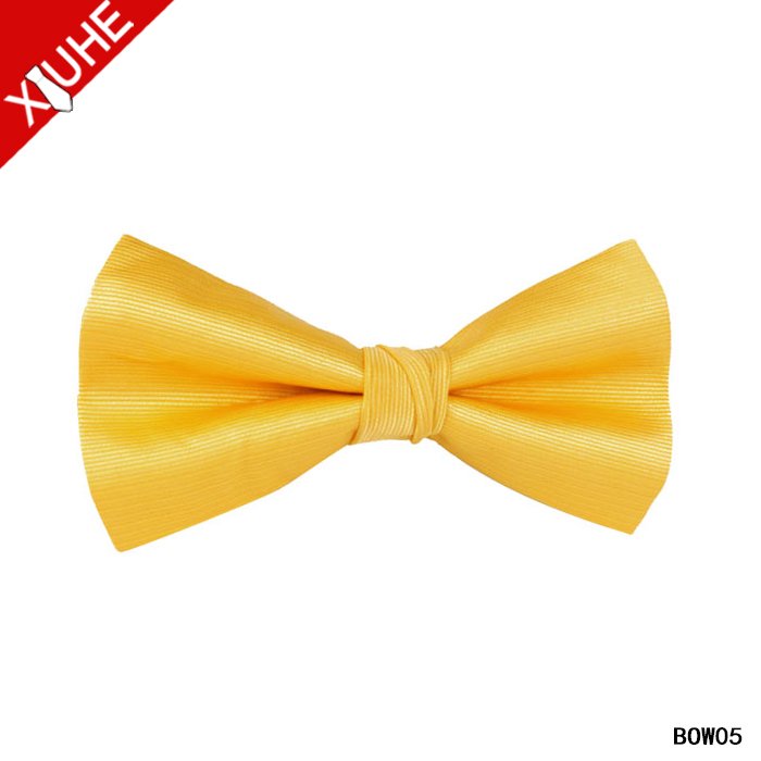 Lower MOQ Wholesale Bright Color Polyester Yarn dyed Mens Ready Bow Ties For Party