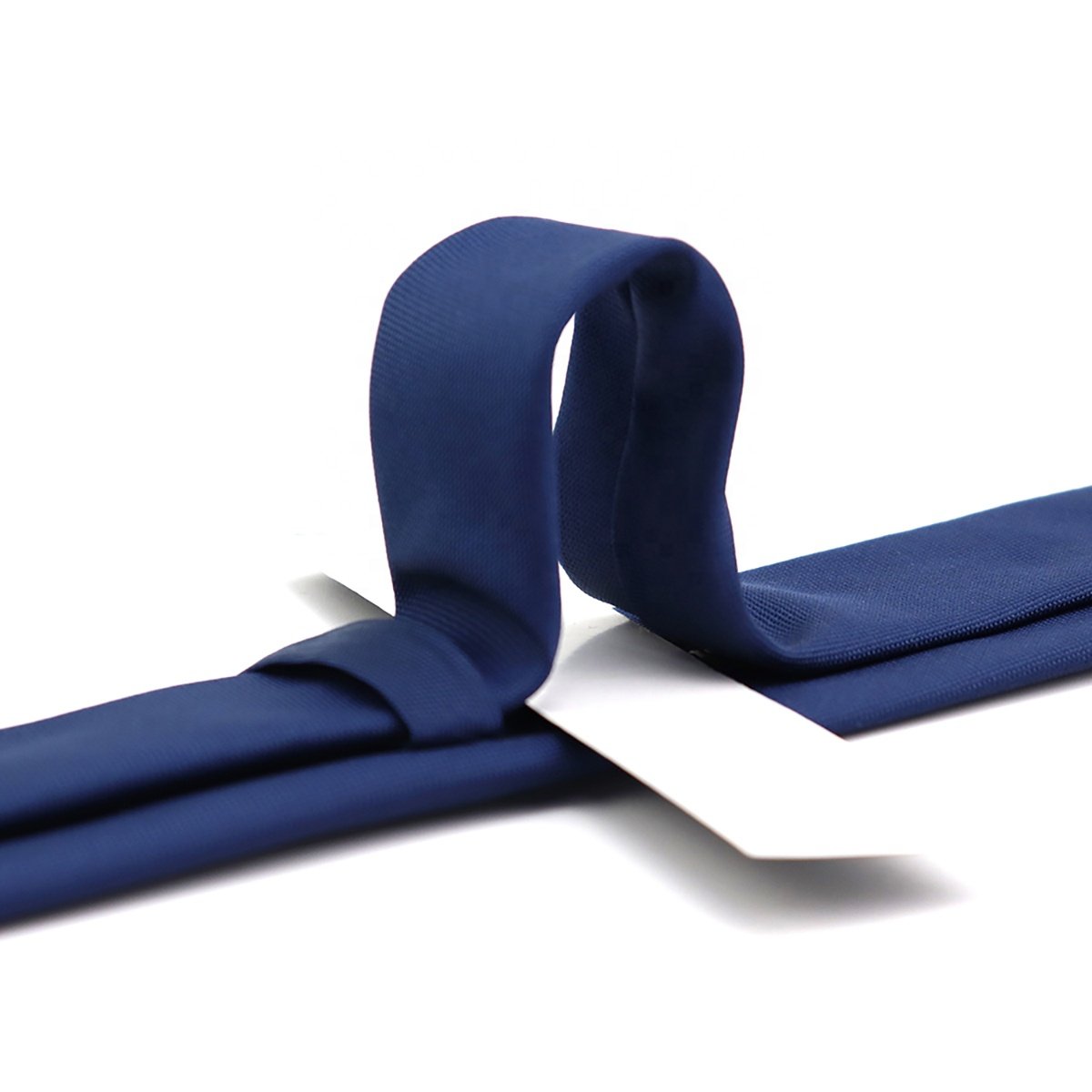 Casual Fashion Business Handmade Polyester Slim Skinny Mens Suit Ties Classic Indigo Blue Color Custom Solid Necktie For Men