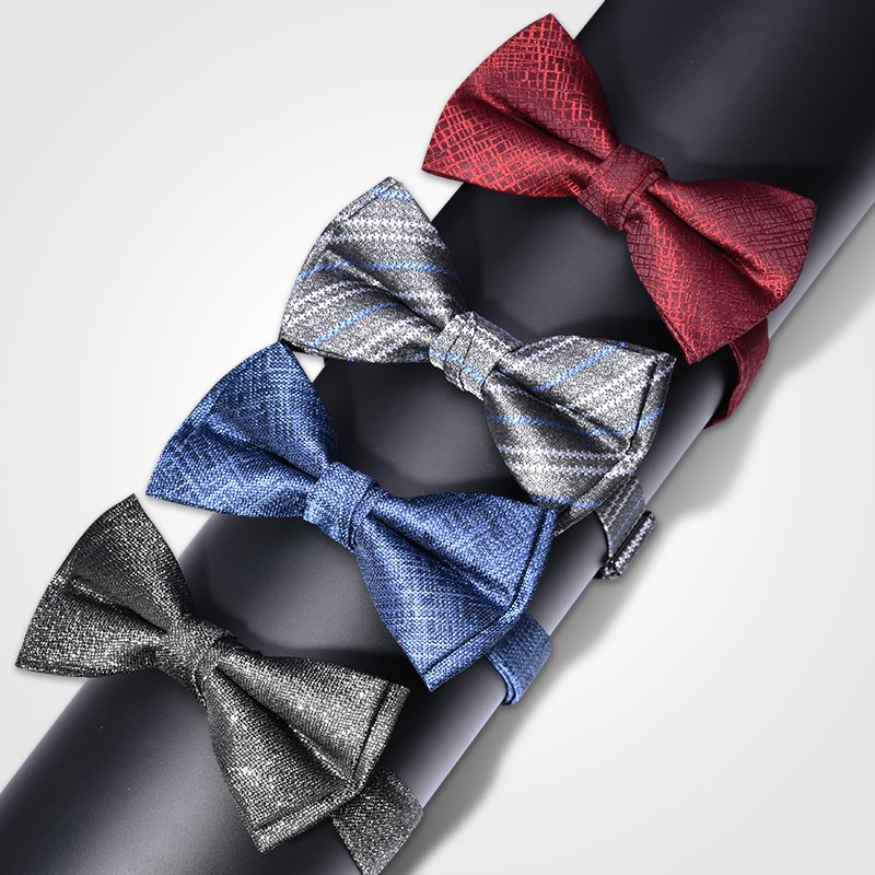 Wholesale Men Bowtie Necktie Handkerchief Clip Set Gift Box Custom Bulk Bow Tie for Wedding